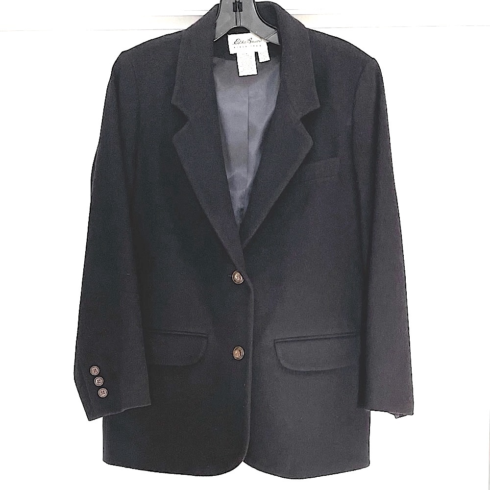 Vintage Eddie Bauer Navy Blue Wool Blazer